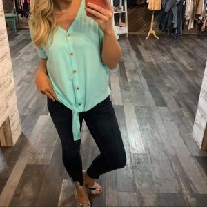 Turquoise blue top